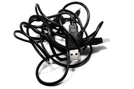 USB Cable Clutterの写真素材