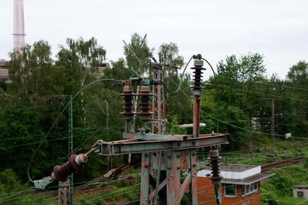 Power line for the train