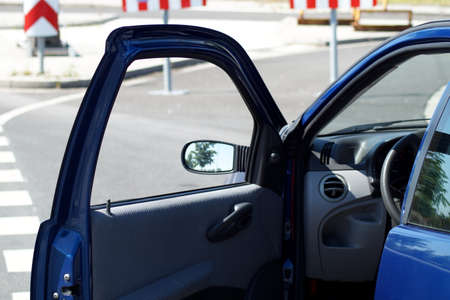 An open door of a carの写真素材