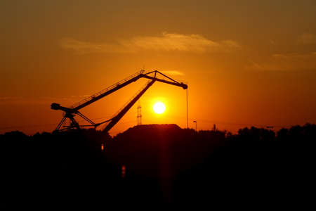 Sunrise over the portの写真素材