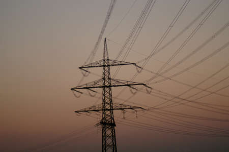 A powerline in the powerplantの写真素材