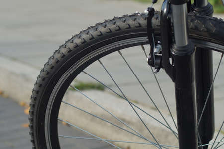 A bicycle on the streetの写真素材