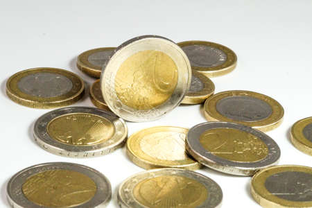Cash Euro coinsの写真素材