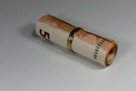 Wedding rings and cashの写真素材