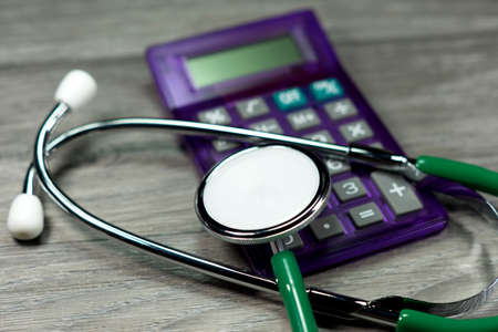 Stethoscope and calculator