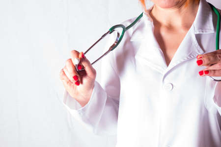 A young female doctor with stethoscopeの写真素材