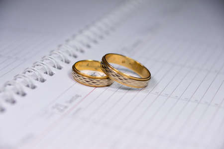Two wedding ringsの写真素材