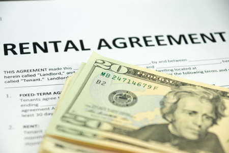 A rental agreement and money