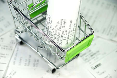 Shopping Cart and receiptの写真素材