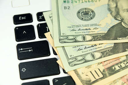 Money and computerの写真素材