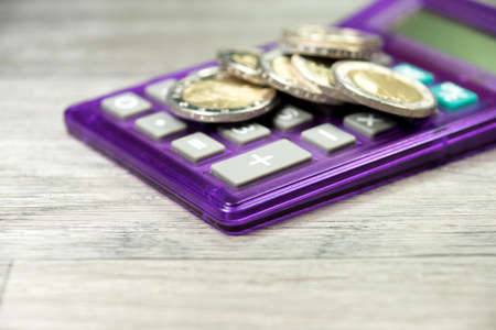 Calculator and euro coinの写真素材