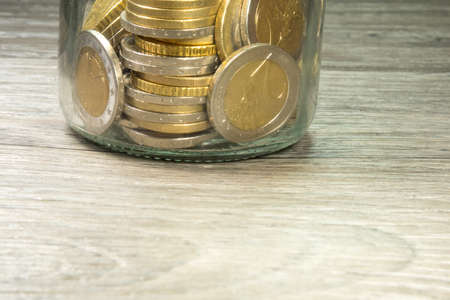 Coins in a glass
