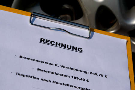Invoice from a car repair shopの写真素材