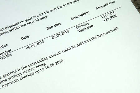 Warning letter Because of unpaid billの写真素材