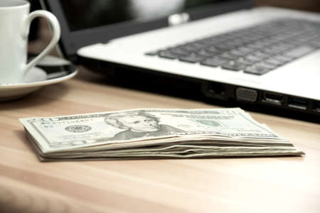 Money and computerの写真素材