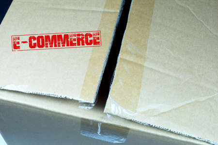 A shipping box from Online Shopの写真素材