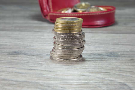 coins and purseの写真素材