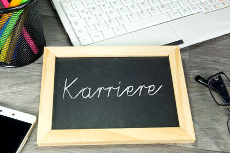 A chalkboard with a job offerの写真素材