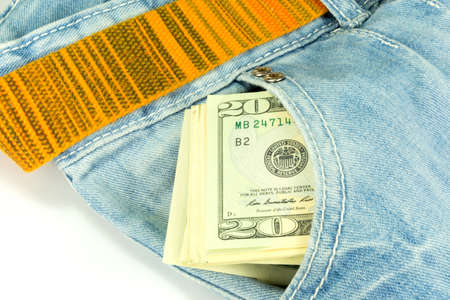 Cash in a pocket of jeans