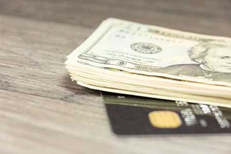 Money dollars and credit card