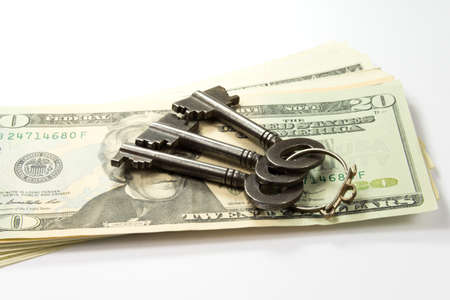 A key and dollars moneyの写真素材