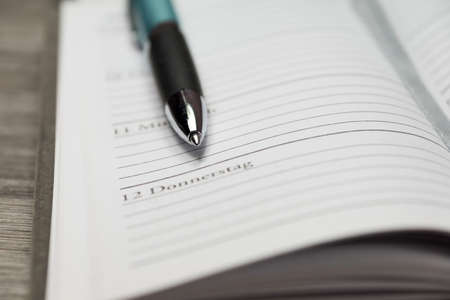 Calendar and penの写真素材