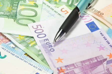 Euro money and penの写真素材
