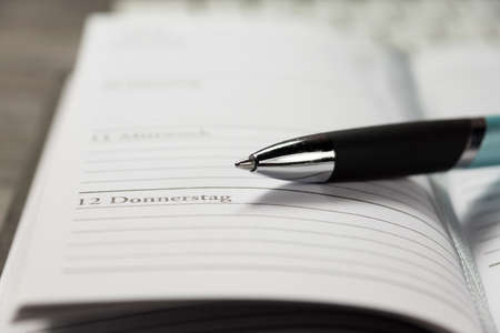 Calendar and penの写真素材