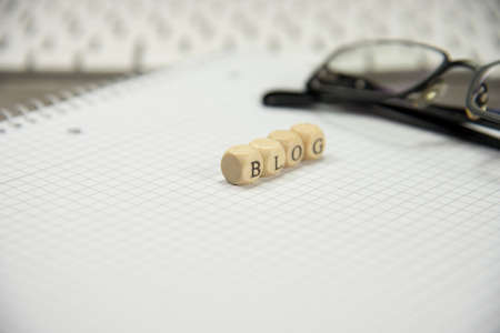 Blank notebook and internet blogの写真素材