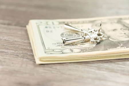 Dollars and keysの写真素材
