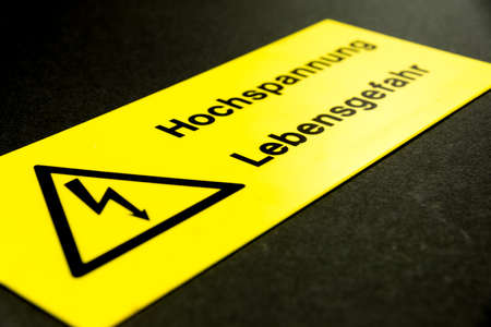 A warning caution high voltageの写真素材