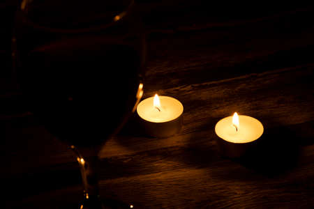 Candlelight and wineの写真素材