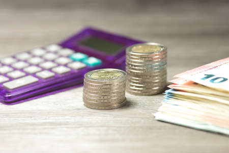 Calculator and euro money