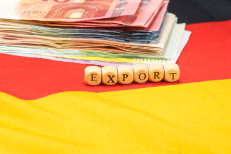 German flag, euro money and exportの写真素材