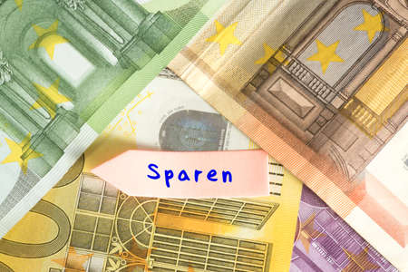 Euro banknotes and saving