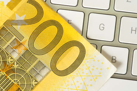Euro money and notebook
