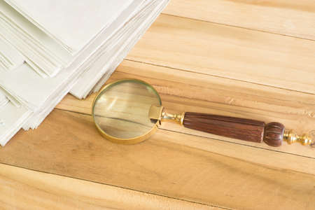 Magnifier and newspaperの写真素材