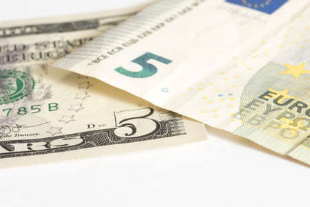 Dollars and euro moneyの写真素材