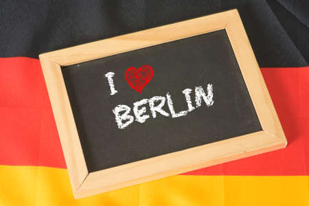 German flag and berlinの写真素材