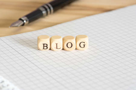 A book and bloggingの写真素材