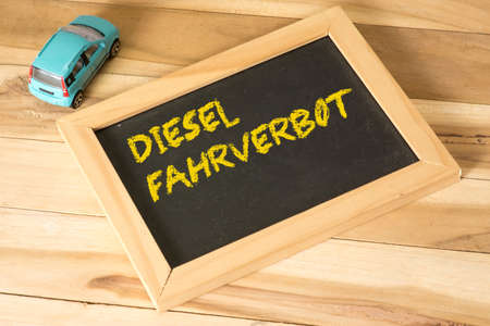 Car and the prohibition of moving cars with a diesel engineの写真素材