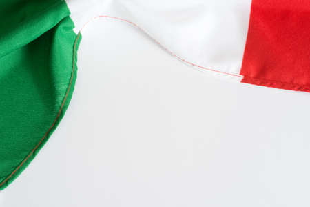 Italian flag on a white backgroundの写真素材