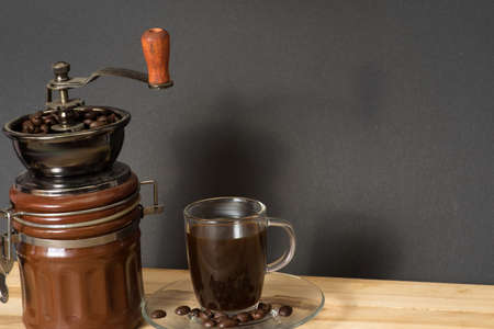 Coffee grinder and coffee cupの写真素材