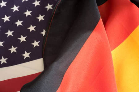 German flag and american flagの写真素材