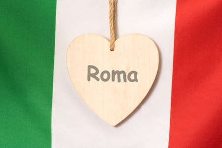 Italy and Rome flagの写真素材