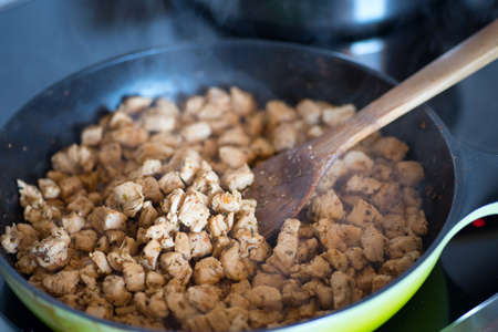 Meat in a panの写真素材