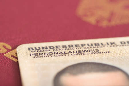 A German identity card and a passportの写真素材