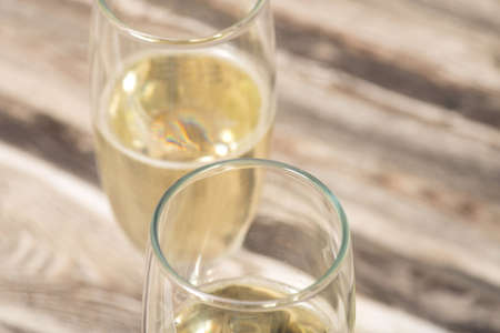 Two glasses of champagneの写真素材