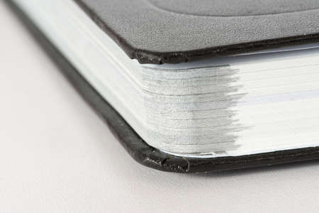 Close-up of a notebook or calendar