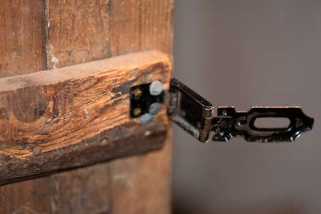 Old door in the basementの写真素材